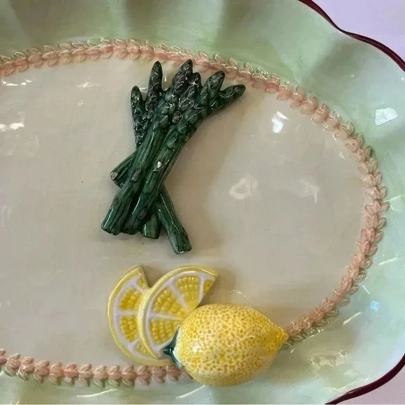 Bella Casa By GANZ Ceramic Fruit & Vegetable 14" Platter - Picture 2 of 4